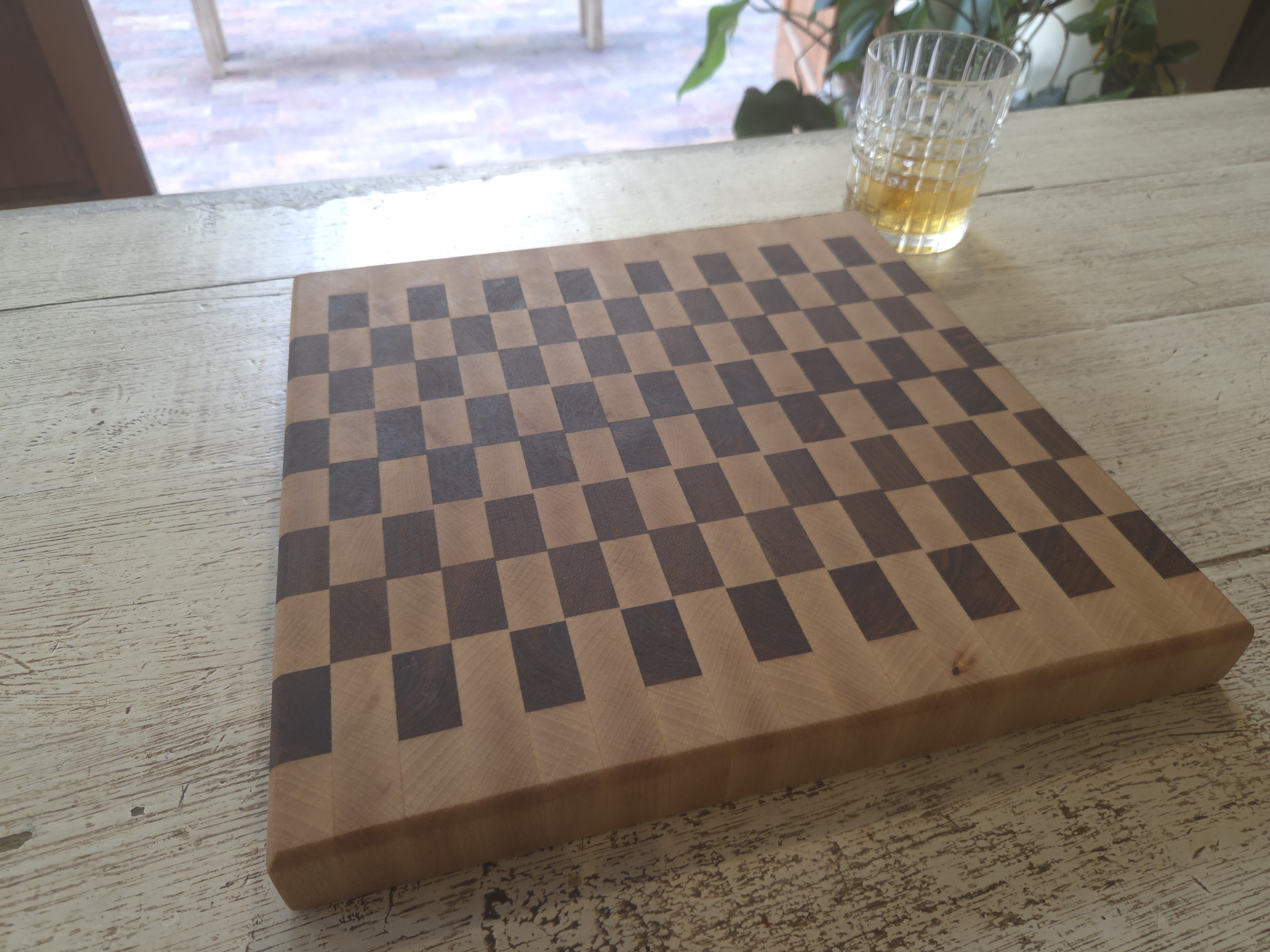 Trio end grain cutting board - beech, iroko, kiaat